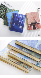 A5 A6 B5 Retro PP Hard Covered Flip up Top Double Coil Spiral Grid Horizontal Line Custom Cheap <strong>Paper</strong> White Student Notebook - Product Image 5