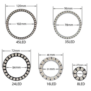 ไฟกลม RGB Pixel ตั้งโปรแกรมได้,แหวนวงกลม LED 5050ดวง5V WS2812 SK6812 WS2812B สำหรับตกแต่งนาฬิกา LED DIY นาฬิกาฯลฯ - Product Image 4