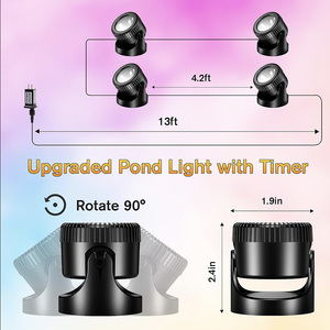 IP68防水<span class=keywords><strong>4</strong></span>-in-1暖かい白色LED水中池ライト、庭、パティオ、噴水、プール、滝の装飾のための<span class=keywords><strong>4</strong></span>つのヘッドランプ