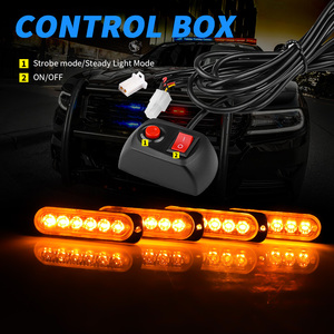 DXZ 24LED琥珀色信号频闪中栅频闪车灯手控6灯警示灯带一只拖车 - Product Image 6