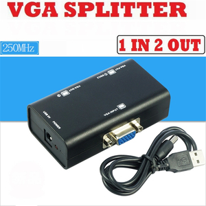<strong>VGA</strong> Video Monitor <strong>Splitter</strong> Converter Box 1x2 1x4 <strong>1</strong> PC to 4 Port Computer <strong>1</strong> in <strong>2</strong> Out S <strong>1</strong> 4 200Mhz - Product Image 2