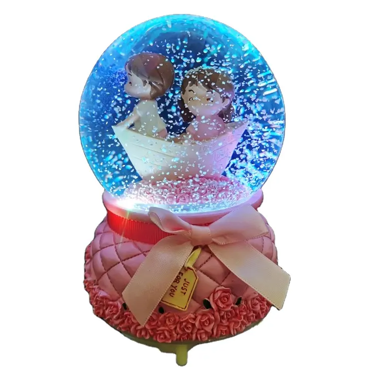 New Christmas Snow Globe Lighting Crystal Ball Music Box Movements Music Box