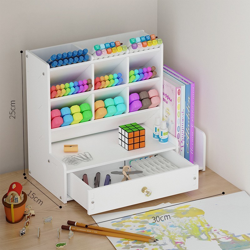 9-compartment pen holder bookshelf