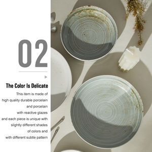 Di alta qualità Eco Friendly forma irregolare blu porcellana bianca profonda zuppa piatti ceramica Pasta piatto cena per ristoranti - Product Image 4