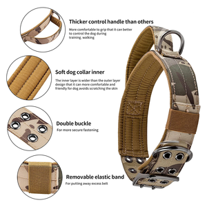 Collier de chien tactique en Nylon robuste Martingale collier de chien d'extérieur réglable avec poignée rembourrée douce convient aux grands chiens - Product Image 4