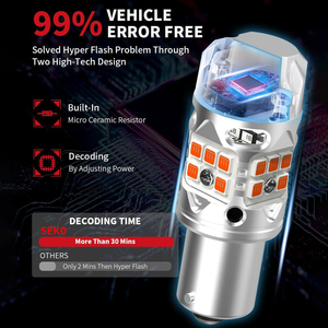 CANbus ไฟรถยนต์1156 ba15s สวิตช์ P21W DRL ไฟเบรก LED ไฟท้ายเลี้ยวหลอดไฟ LED - Product Image 5
