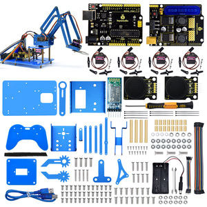 Joystick Metallic Roboterarm Lernstarter-Kit 4-Achsen-Mini-Desktop-Roboterarm-Kit für <span class=keywords><strong>Arduino</strong></span>-Lern roboterarm