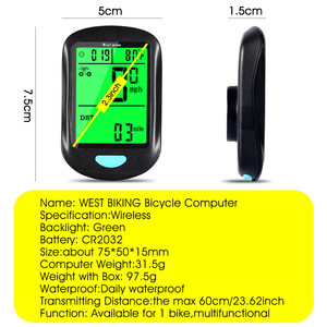 WEST BIKING-ordenador para bicicleta con GPS, resistente al agua, inalámbrico, multifunción - Product Image 3