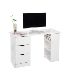Escritorio de madera para ordenador con estantes y 3 cajones, mesa de estudio para ordenador doméstico - Product Image 1