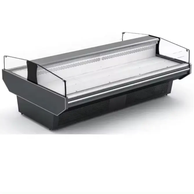 Expositor de carne horizontal Nevera Smart Mesa de açougueiro para refrigerador, vidro para carne e peixe, armário para açougue