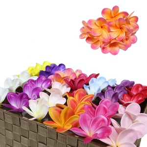 W06301 Diskon Besar 8Cm Pernikahan Warna-warni Dekorasi Pesta Hawaii Sentuhan Asli Bunga Plumeria Buatan PU untuk Dijual