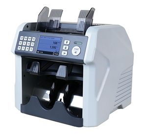 Máquina de clasificación de dinero multidivisa profesional de valor Mixto aprobada por el Banco Central Europeo, máquina de conteo de dinero con 2 bolsillos, con certificación del Banco Central Europeo, 2025, de 2 unidades