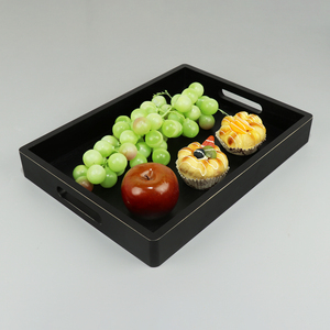 Khay phục vụ bằng gỗ có tay cầm để ăn, món khai vị, thực phẩm, đồ ăn nhẹ, hoặc trang trí nhà, khay giường gỗ lớn hoặc khay <span class=keywords><strong>TV</strong></span> - Product Image 4