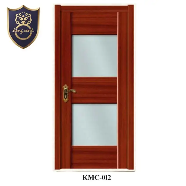 MDF Wooden Door Design Impermeável Pvc Banheiro Porta Preço Porta Interior com Vidro Boa Qualidade
