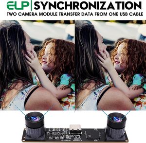 ELP 1080P 60fps çift Lens senkronizasyon Stereo USB kamera modülü 4MP 3840x1080 dürbün kamera için biyometrik tanımlama - Product Image 2