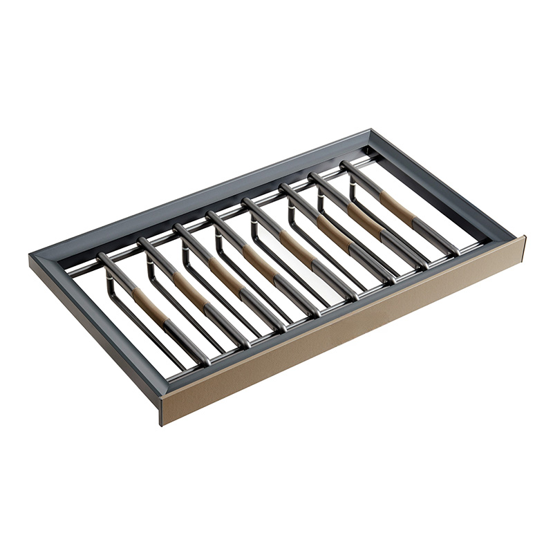 Cadre en aluminium gris argenté + cuir crémeux