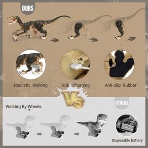 2.4 Ghz Velociraptor Dinosaur RC Robot <strong>Toy</strong> LED Light Walking <strong>Roaring</strong> Dino Raptor Remote Control Dinosaur <strong>Toys</strong> for Kids - Product Image 5