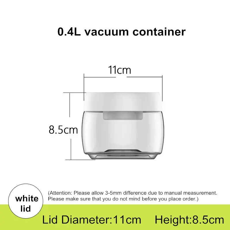 Armario de cocina libre de BPA con forma ovalada de 0.4L, organizador de almacenamiento seguro y claro, con asas, recipientes herméticos para leche en polvo