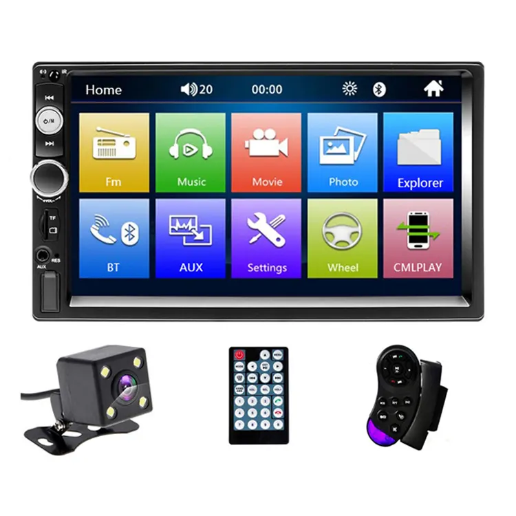 Universele 7Inch Auto Multimedia Speler Met Camera Navigatie Radio 2din Touchscreen Auto Mp5 Speler