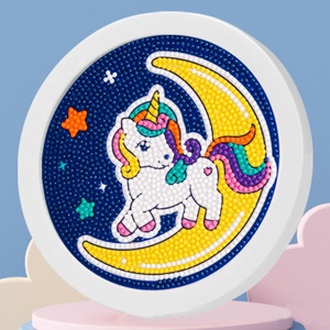 Bay Unicorn động vật in vải DIY sơn kim cương Kit với nhựa khung tròn cho trẻ em - Product Image 2