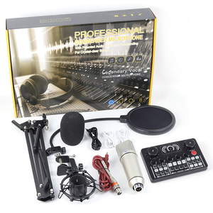 ISonger tam stüdyo kayıt kondenser mikrofon ses kartı seti yayın için podcast ekipman kiti - Product Image 1
