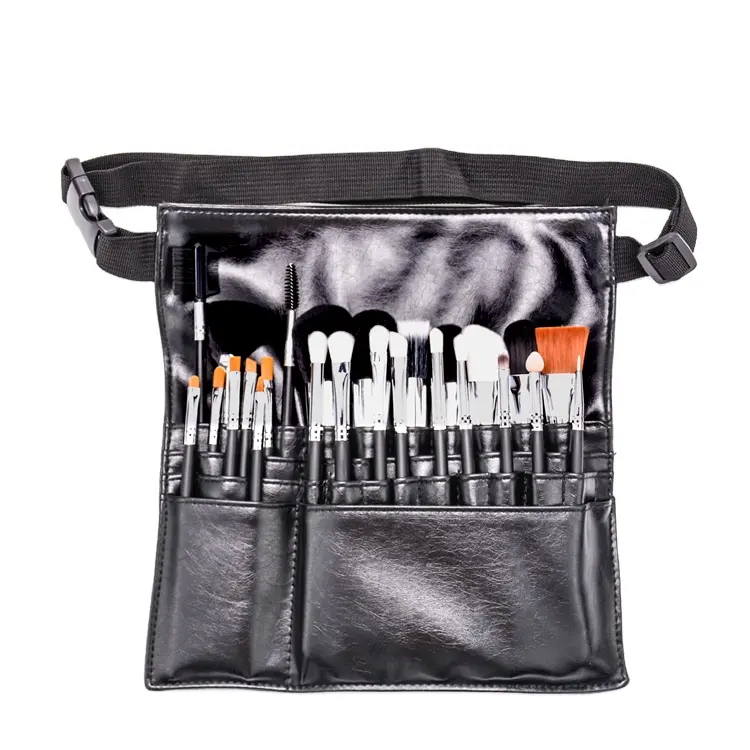 Pincéis de maquiagem artístico 25 peças, conjunto profissional de pincéis de maquiagem conjunto com 24 pincéis de rótulo privado para cosméticos com bolsa de cinto