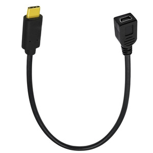 USB 3.1 0.25m C型公到迷你B母转换器电缆右左上下角度充电电缆编织屏蔽TPE护套 - Product Image 1