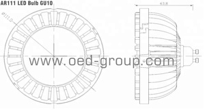 หลอดไฟ LED โมดูล AR111ที่ทันสมัยสำหรับการใช้ไฟดาวน์ไลท์และสปอตไลท์ LED GU10 25W AR111 - Product Image 5