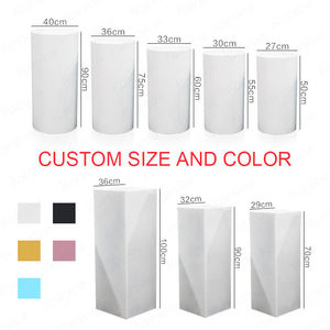 Mutilfuntion Premium Acrylic <strong>Cube</strong> Food <strong>Display</strong> Stand Nesting White Round Buffet Acrylic <strong>Display</strong> Risers Cylinder Stand for Party