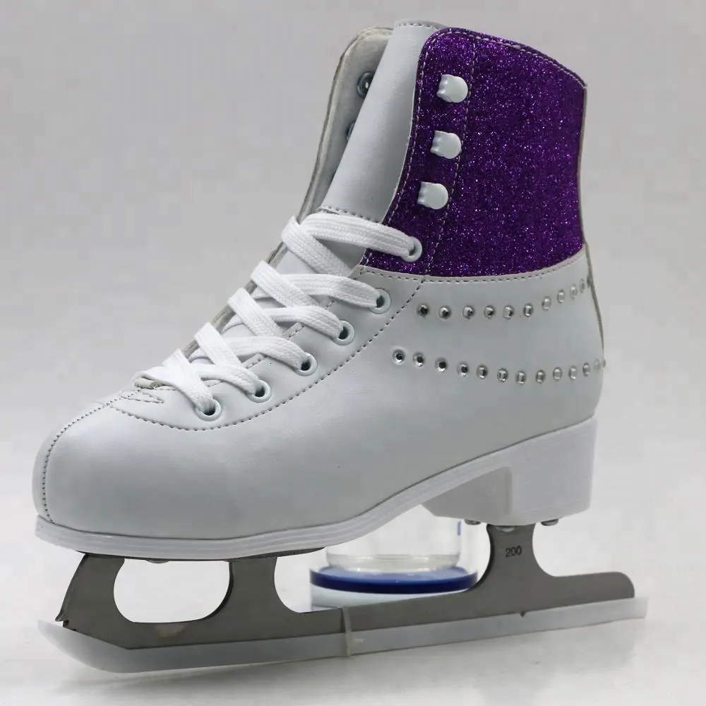 Glitter 4 tekerlekli Patines PVC deri kadife şekil buz pateni ayakkabısı çocuklar ve yetişkin için