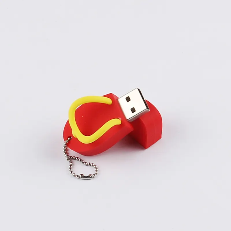 OEM Grosir Otg 3D Kartun Pvc USB Flash Drive Logo Kustom Stik Memori Kecepatan Tinggi 2.0/3.0 16GB Sandal U Disk