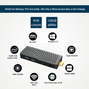 Diseño de venta de fábrica Intel Celeron J4125 procesador Mini PC T6 pro Computer stick mini pc para juego de negocios Window linux ubuntu - Product Image 5