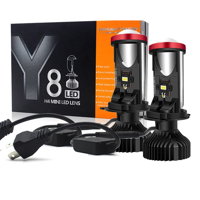 Commercio all'ingrosso Y6 Y8 h4 mini bi proiettore di lenti a led nel sistema di illuminazione automatica y7 lampadine per fari a led per Auto 40W