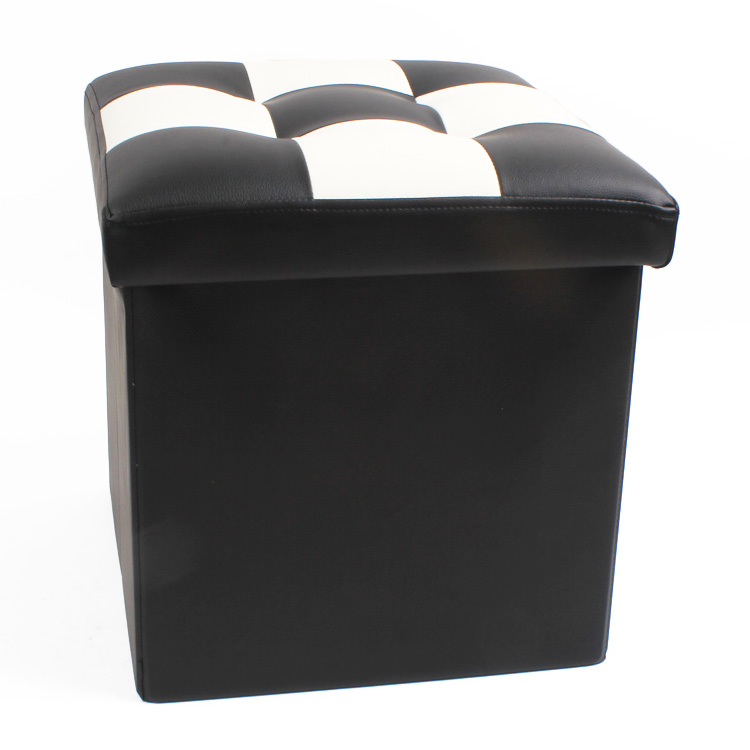 square storage ottoman footstool faux leather storage stool high quality collapsible bench
