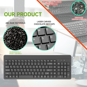 Umila 2,4 GHz Interfaz USB Nuevo estilo QWERTY Teclado inalámbrico Ratón Combo Teclado numérico de membrana con diseño de escritorio elegante - Product Image 6