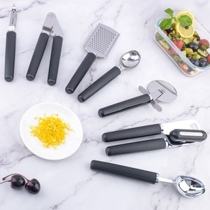 7 adet siyah kaymaz sap çok fonksiyonlu eşyaları araçlar konserve açacağı Pizza kesici alet seti mutfak için - Product Image 4