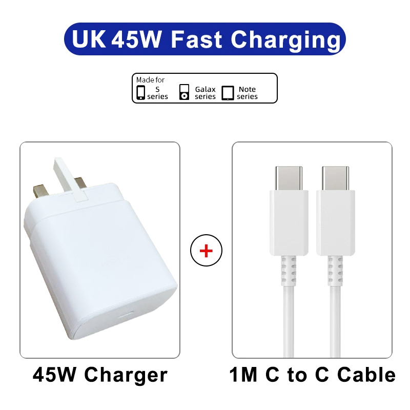 UK Plug+1M Type-C(White)