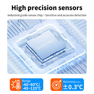 Sensor de temperatura inteligente para el hogar Estación meteorológica Reloj de pared Sonda dual Rea Monitoreo de tiempo Tuya App Control Pantalla LED - Product Image 4
