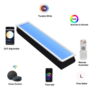 Casa inteligente dormitorio tragaluz artificial LED techo virtual Tuya Alexa sistema incrustado cuadrado azul cielo Luz - Product Image 3
