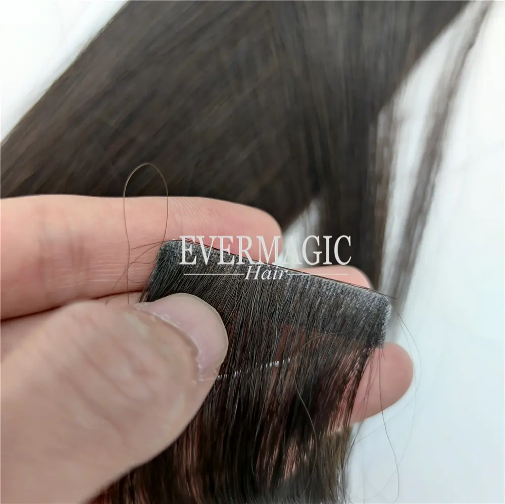 Hot Selling Groothandel Voorraad Grade 9A Dubbele Getrokken Onzichtbare Tape Hair Extensions Zes Kleuren Straight Human Virgin Hair Extension