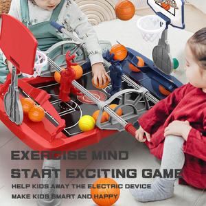 ミニ卓上サッカー & バスケットボールボードゲーム子供用プラスチックデスクゲームFoosballプレーヤー & テーブルバスケットボール - Product Image 3