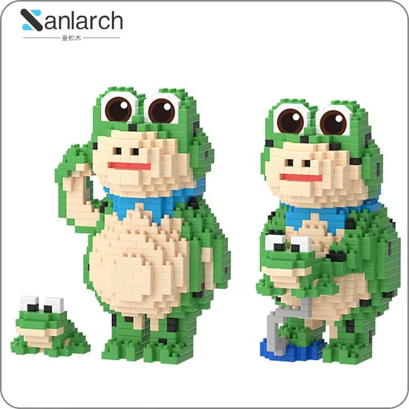 Hot Sale Plastic Mini Bricks Figuras Puzzle Animal Internet Celebrity Frog Empilhamento Brinquedos Micro Diamond Magic Building Blocks