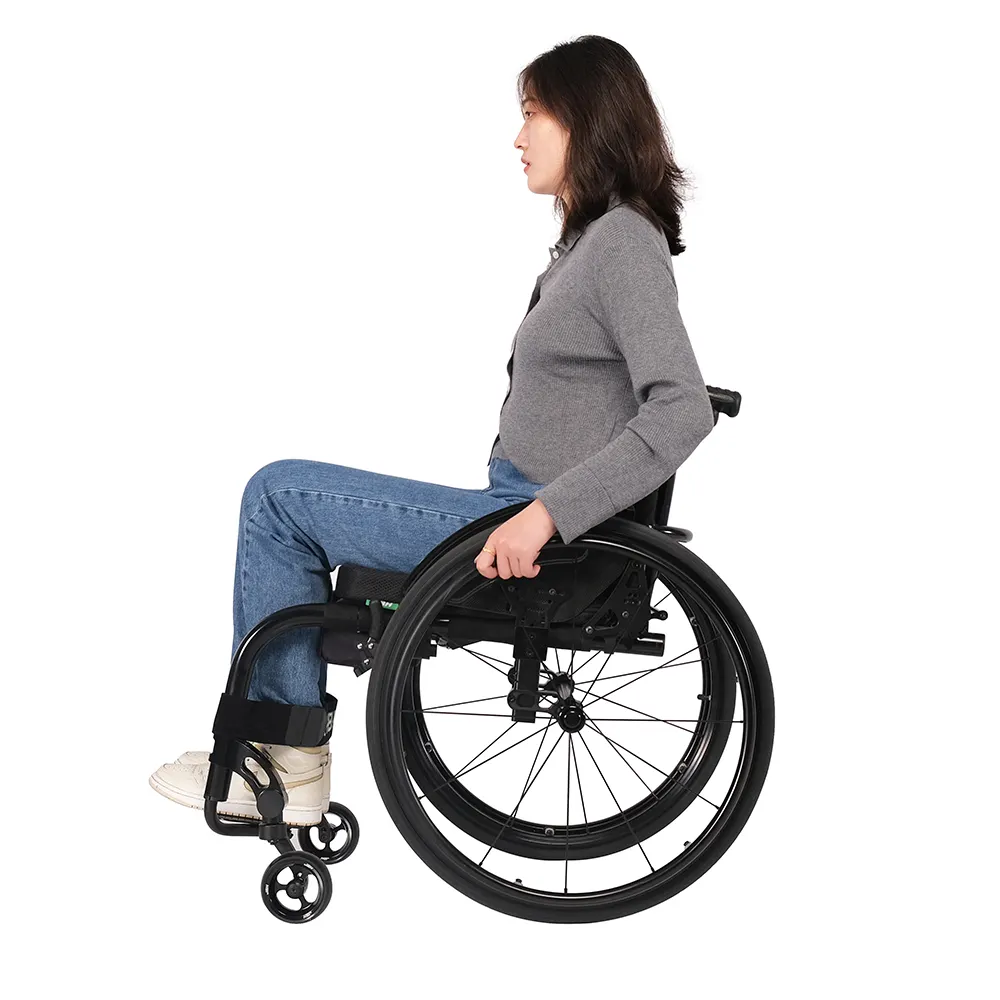 Sport Rollstuhl Leicht gewicht aus Aluminium legierung Schwarz Rehabilitation therapie Zubehör 12 kg 100 kg JBH 85cm 78cm S005