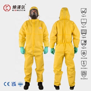 EN14605 izolasyon tıbbi koruyucu tek kullanımlık koruma kedi III PPE tipi 3b 4b sarı iş elbisesi tulumlar - Product Image 3