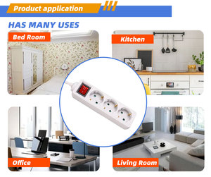 German <strong>Socket</strong> with 250V 16A Overload Protection Multifunctional 3/4/5/6 <strong>Way</strong> Extension <strong>Socket</strong> <strong>1</strong>.5m/3m/5m Cable EU Plug 3 Outlets - Product Image 6