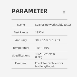 Tester di rete SC8108 Tester di rilevamento lunghezza Breakpoint RJ45 di rete - Product Image 5