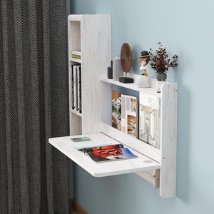 Moderne verstellbare hölzerne wandmontierte Laptop-Schreibtisch Büro Lagerregale Schlafzimmer schwimmende faltbare Arbeitsstation kleiner Computer