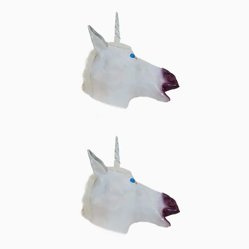 Látex personalizado de alta calidad Látex impreso en 3D Máscaras de cabeza de caballo de media cara fresca Halloween para ocultar la cara