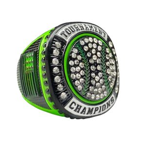 Neon Green Baseball and Softball Championship <strong>Finalist</strong> Rings Award Little League Baseball Ring for Tournament Champion
