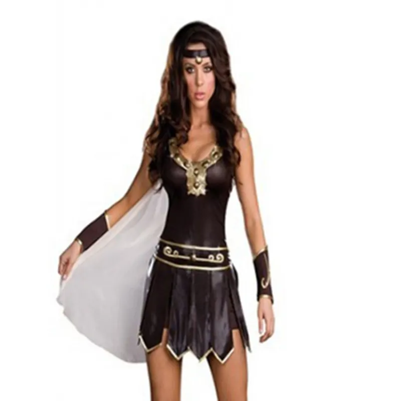 Disfraz y capa para mujer, disfraz de Gladiador, Guerrero, princesa romana, Spartan